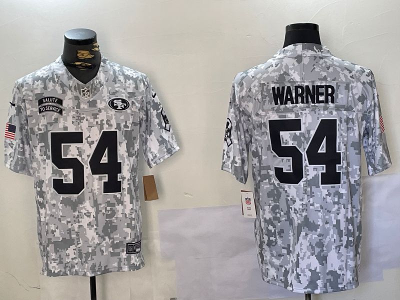 Men San Francisco 49ers #54 Warner Nike Arctic Camo 2024 Salute to Service Limited NFL Jersey style 9->san francisco 49ers->NFL Jersey